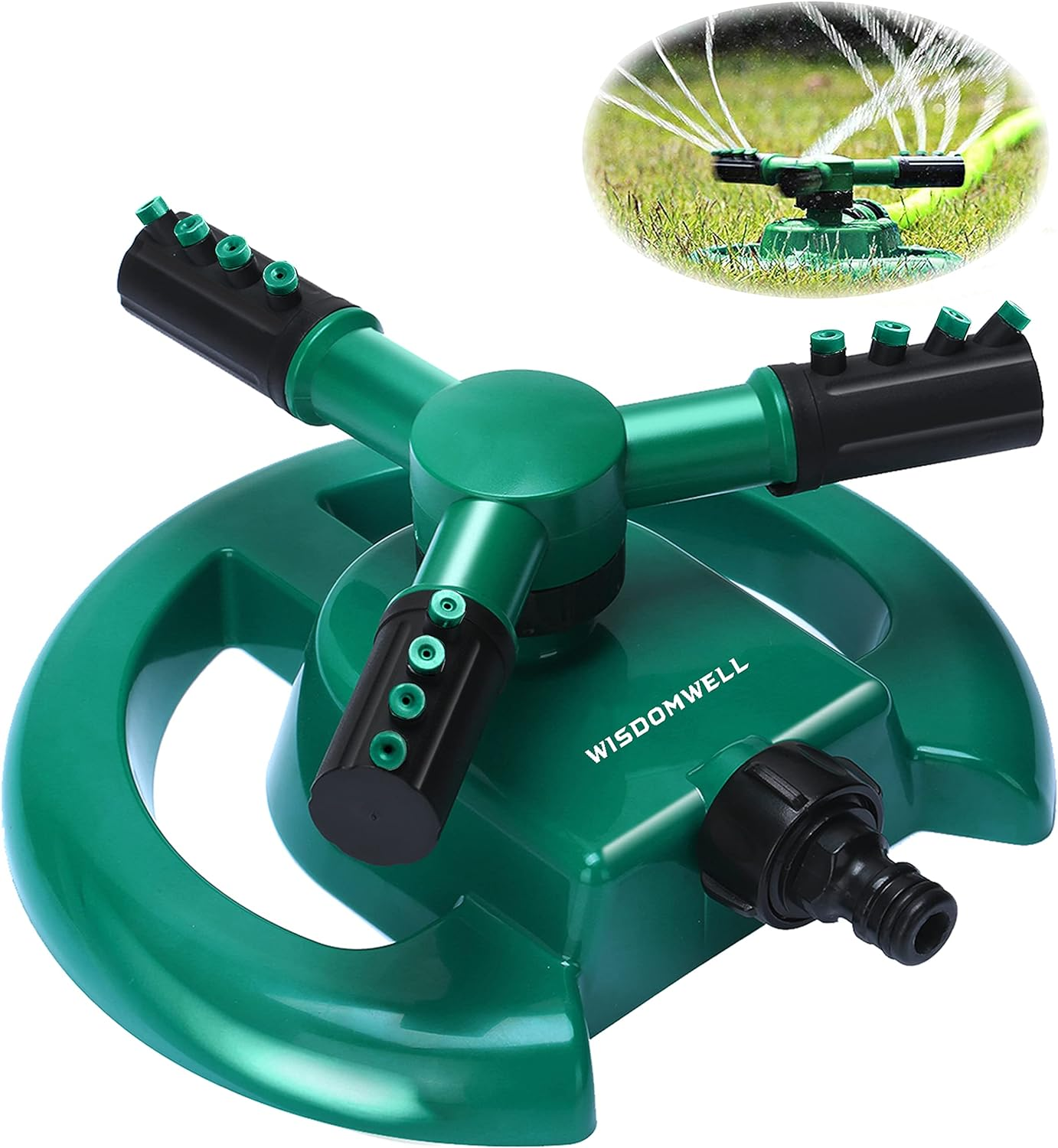 Garden Sprinkler Automatic Lawn Water Sprinkler 360 Degree 3 Arm Rotating Sprink