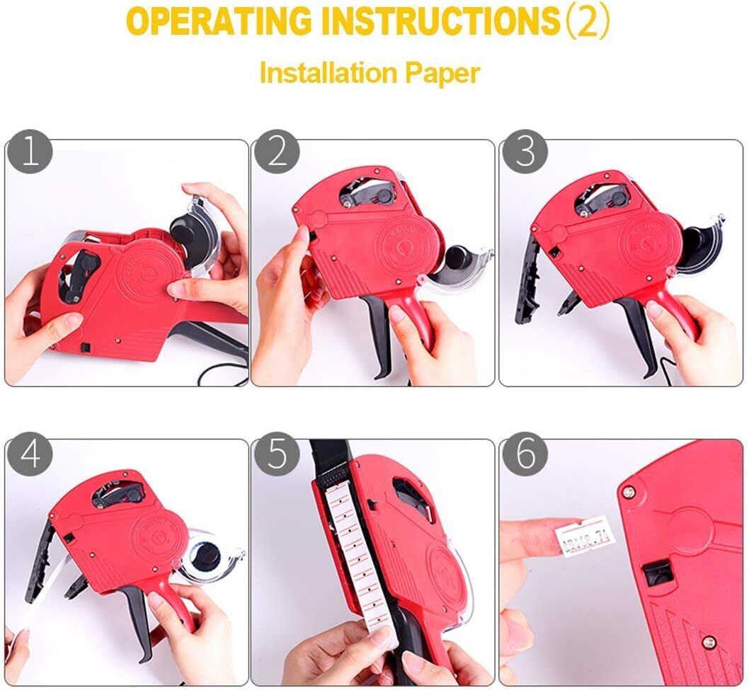 MX5500 EOS Red 8 Digits PricingGun Kit with 7,000 Labels & Spare Ink