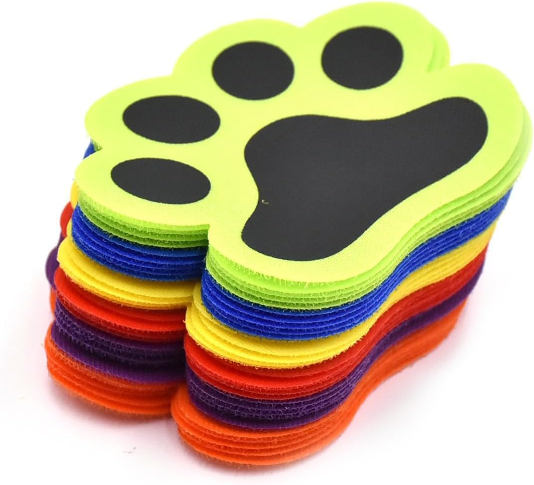 36pcs Cat Paw Multicolor Spot Markers Spot Marker Sticker Reusable Carpet Sticke