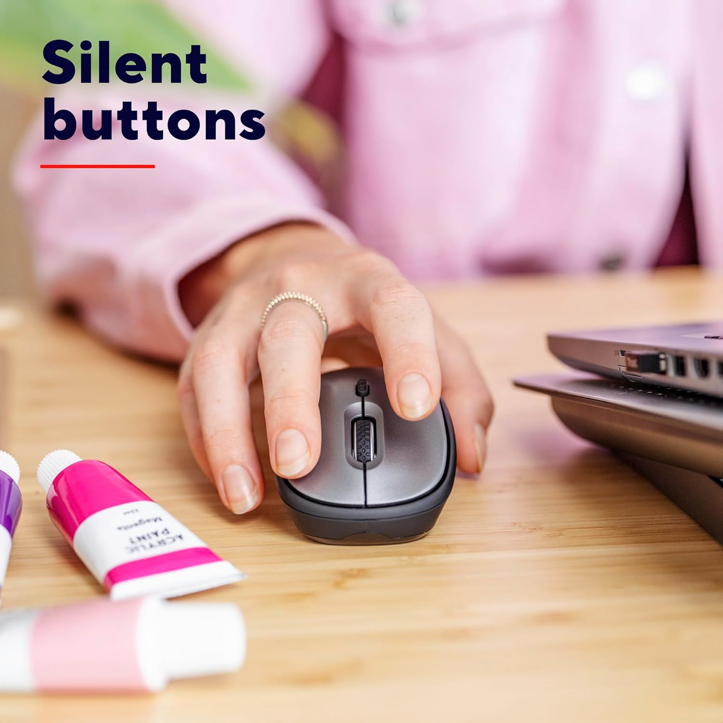 Trust Silent Wireless Mouse, Battery Included, for Left and Right Hand Users, 80