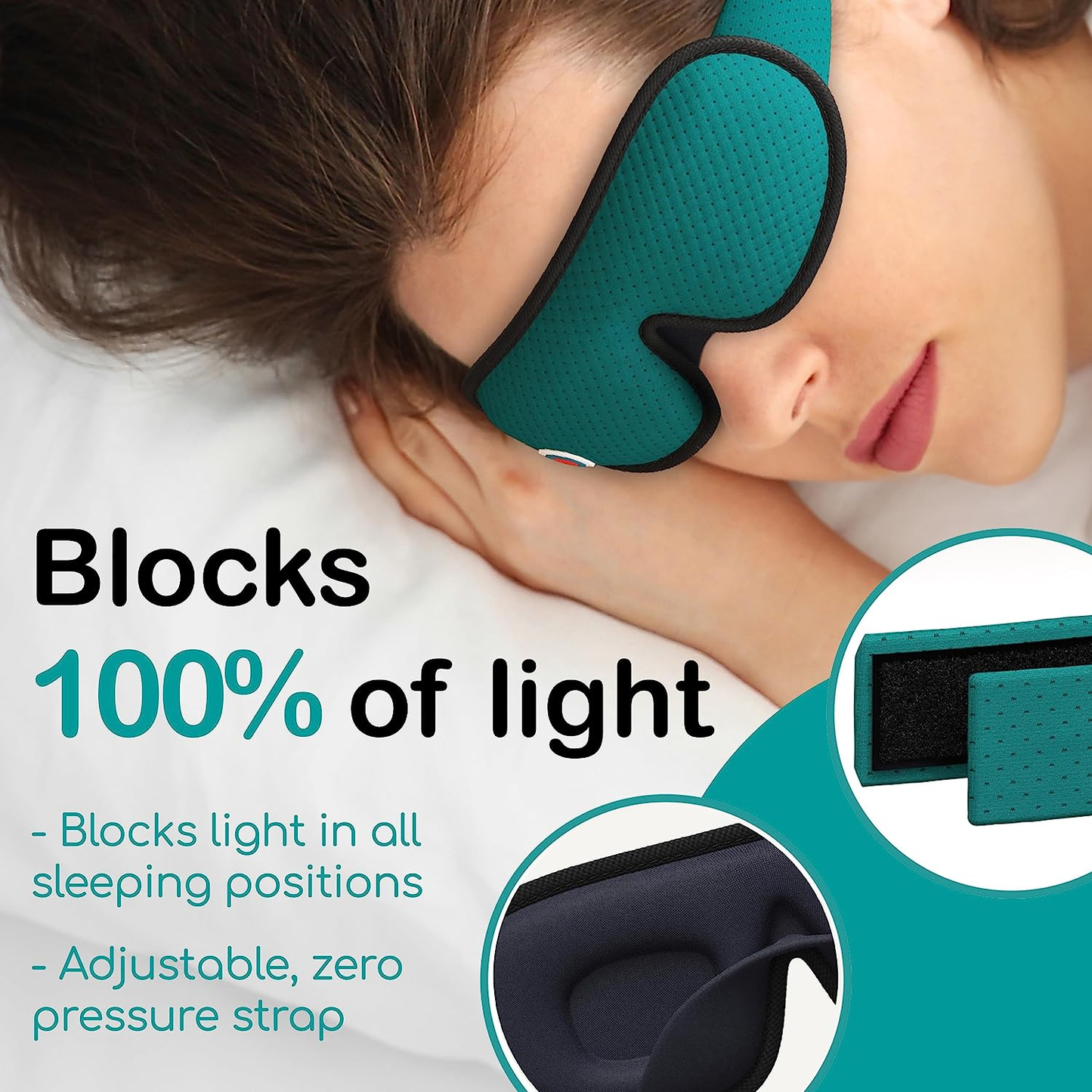 100% Blackout Eye Mask for Sleeping - Breathable 3D Sleep Mask for Men and Women