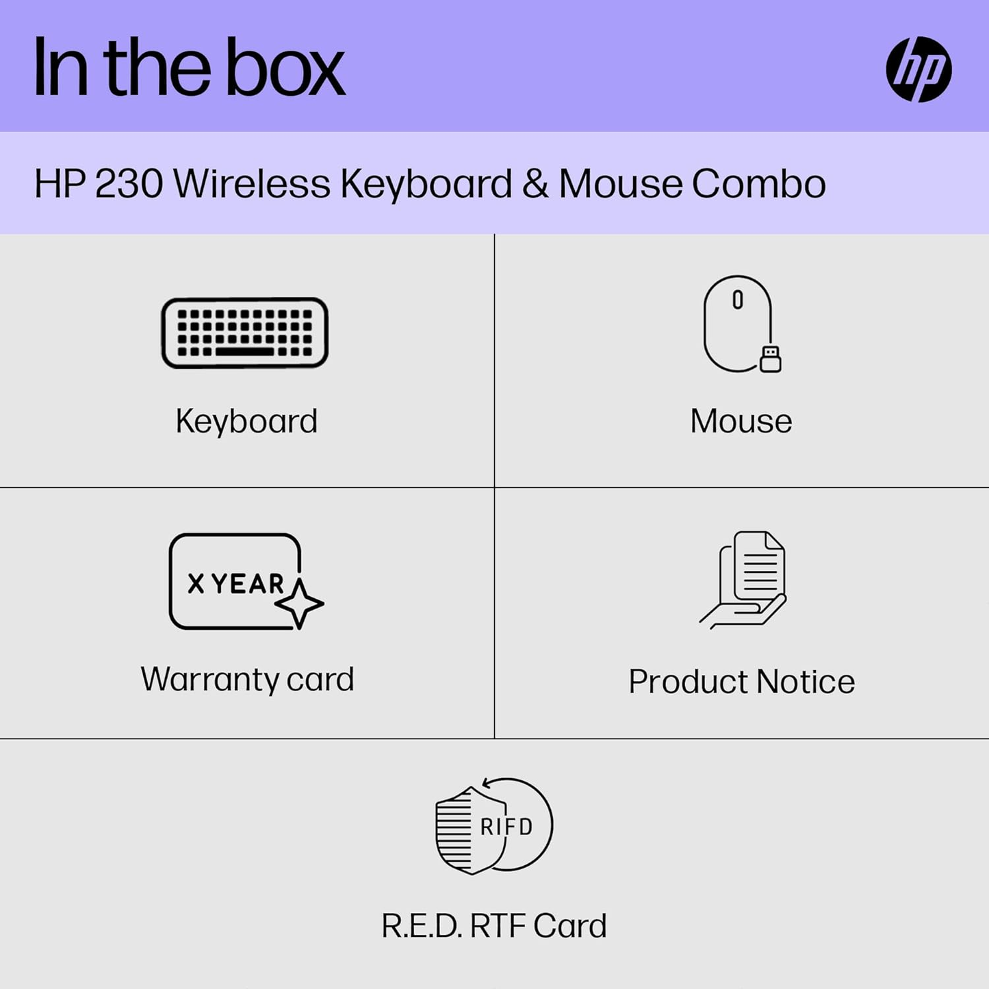 HP 230 Wireless Mouse and Keyboard Combo, QWERTY UK Layout, White