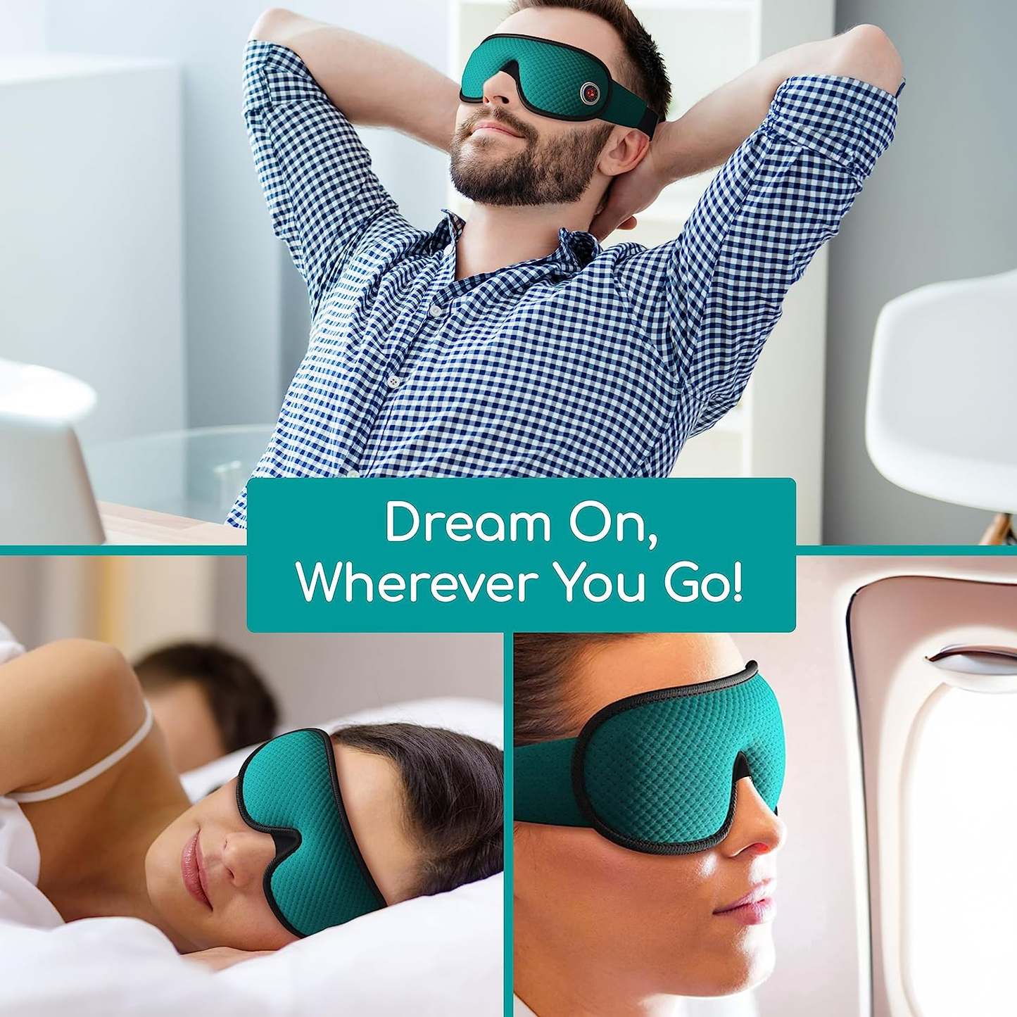 100% Blackout Eye Mask for Sleeping - Breathable 3D Sleep Mask for Men and Women