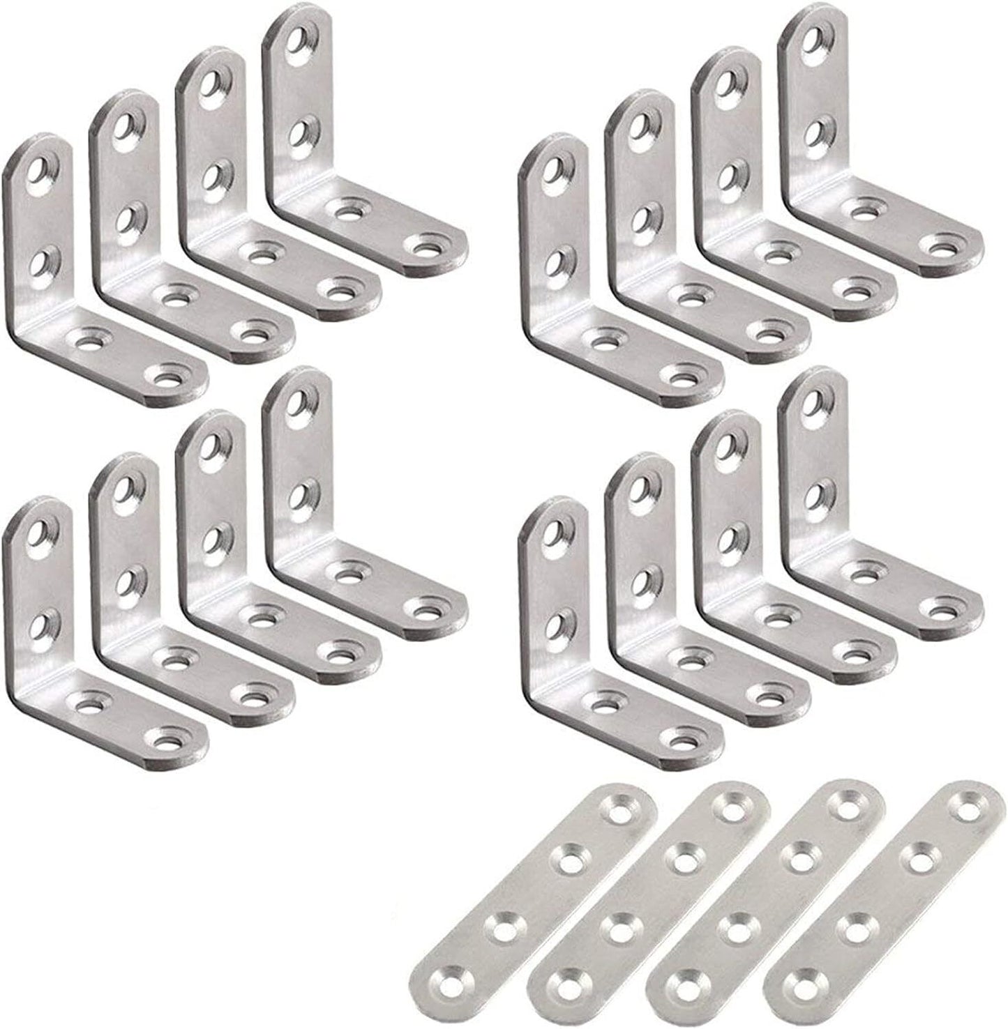 20pcs Angle Brackets Stainless Steel Holder 30 x 30 mm 90 deg