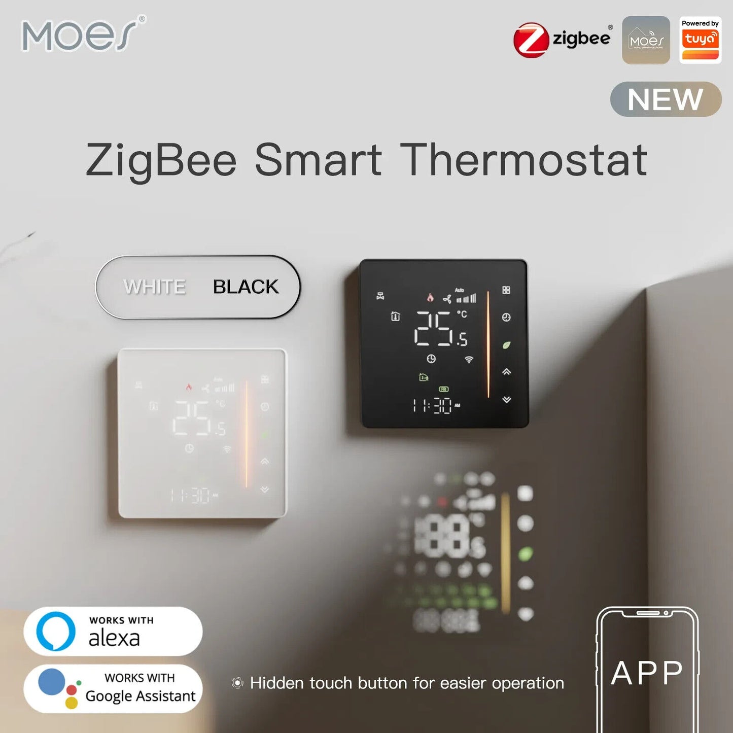 MOES - BHT-006GBZB ZIGBEE Smart Thermostat Room Temperature Controller of Gas Bo