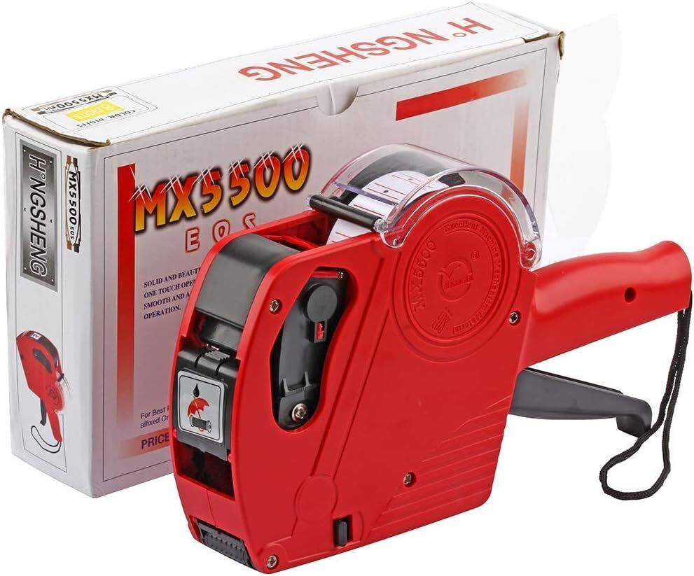 MX5500 EOS Red 8 Digits PricingGun Kit with 7,000 Labels & Spare Ink