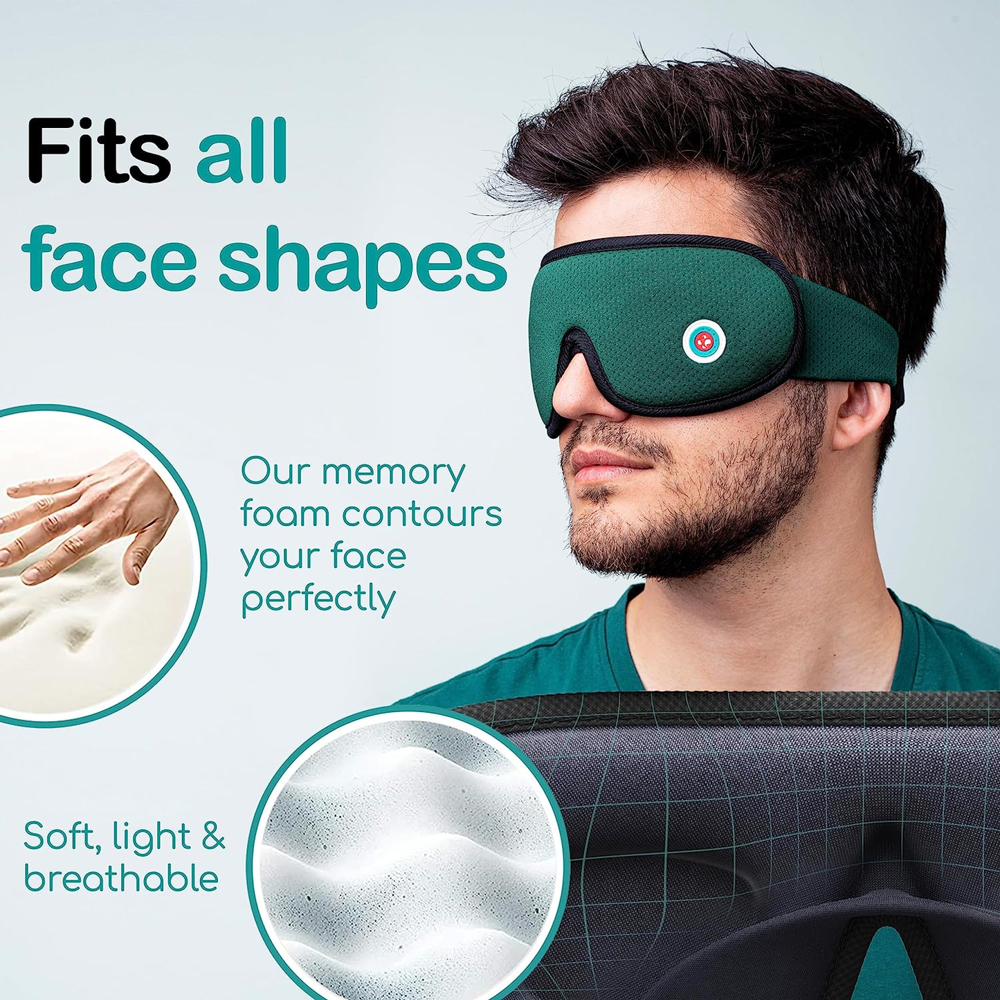 100% Blackout Eye Mask for Sleeping - Breathable 3D Sleep Mask for Men and Women