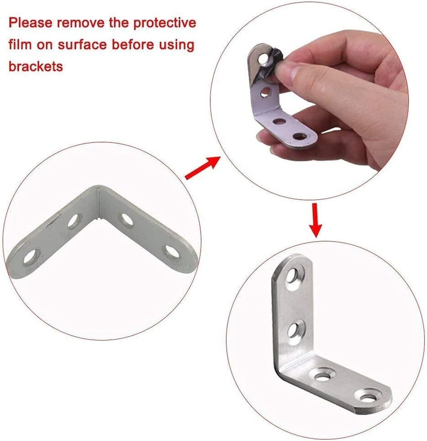 20pcs Angle Brackets Stainless Steel Holder 30 x 30 mm 90 deg