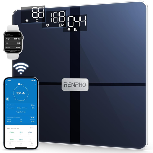 RENPHO Wi-Fi Body Composition Scales, Scales for Body Weight with Baby Mode, Blu