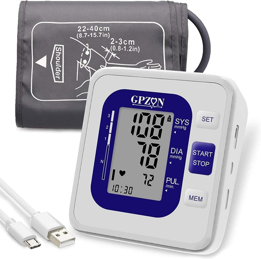 GPZON Blood Pressure Monitor CE Approved UK,  Accurate Digital BP Monitor with L