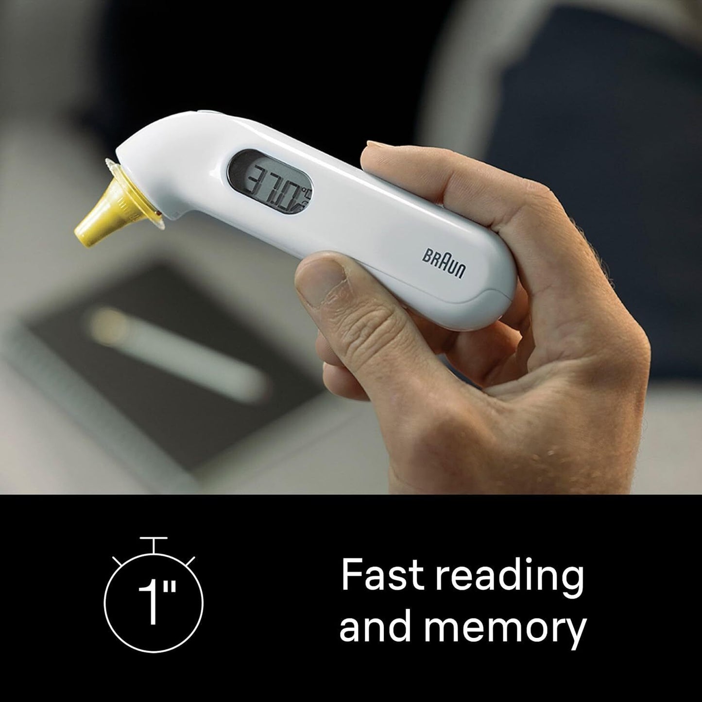 Braun ThermoScan 3 Ear thermometer - Fast 1 second measurement - Audio fever ind