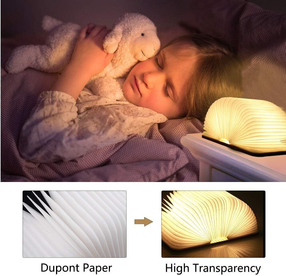 Wooden Folding Book Lamp, LED Book Light, Table/Desk Lamp, gift for daughter