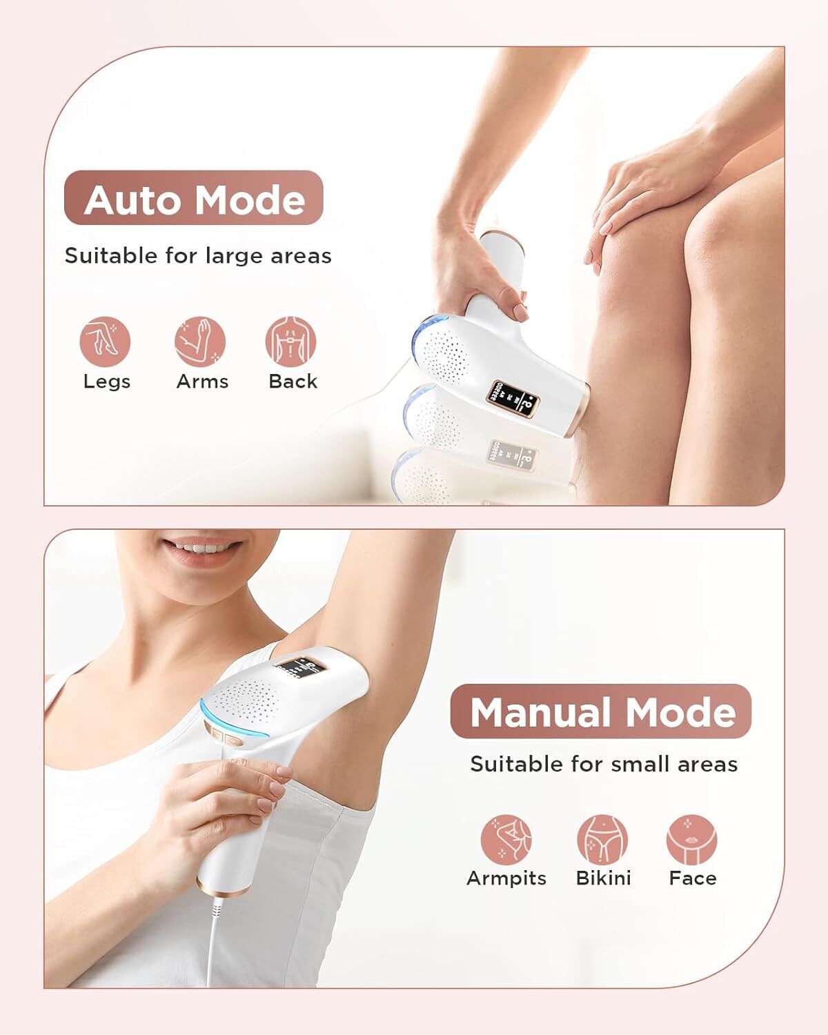 Glattol IPL Laser Hair Removal Device - 3-in-1 Function & Full Body Use