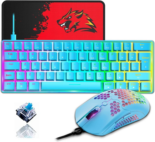 ZIYOU LANG T60 60% Percent Mechanical Gaming Keyboard Mouse [UK Layout] - RGB