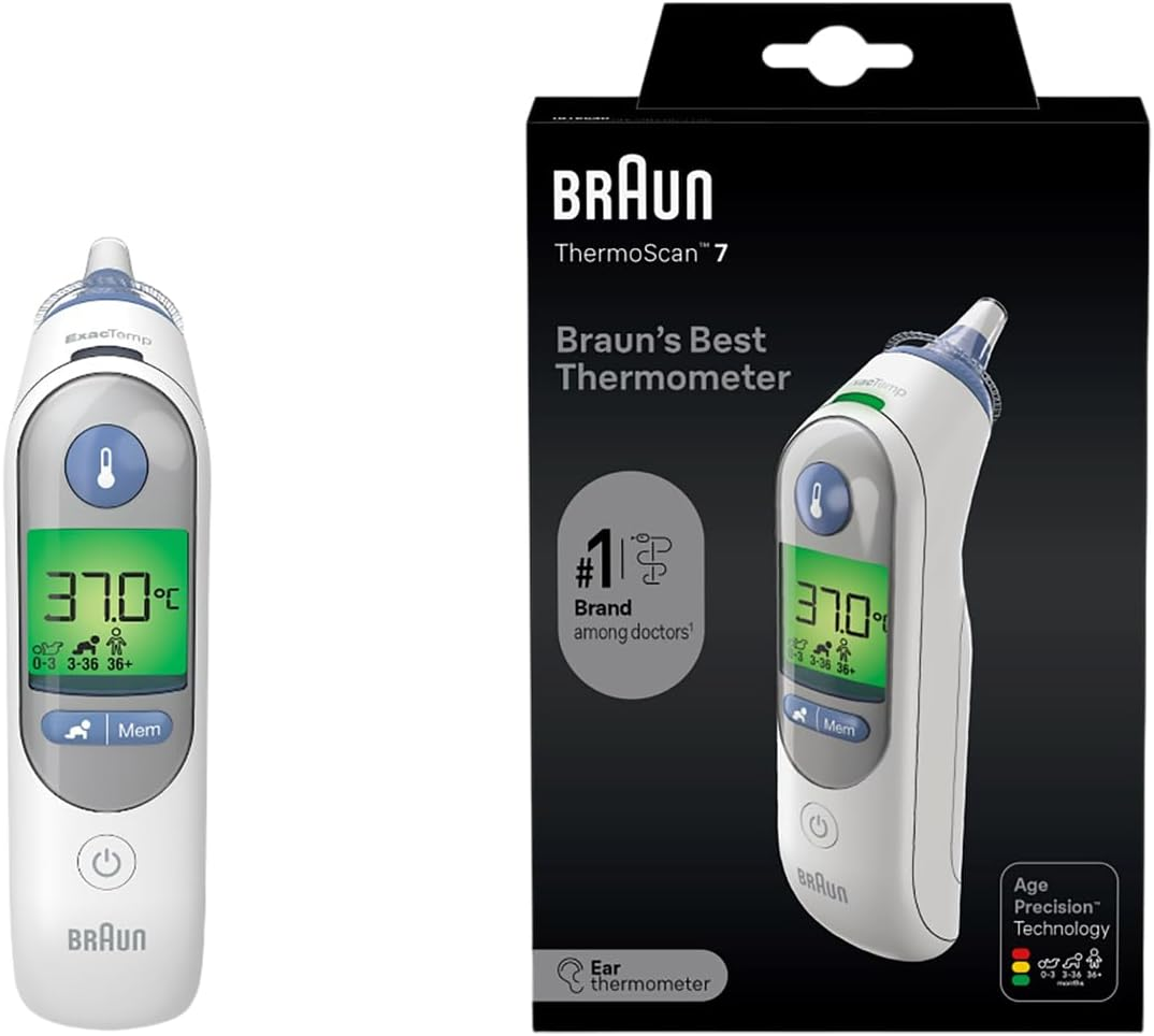 Braun ThermoScan 7 Ear thermometer - Baby and Infant Friendly - Age Precision Te