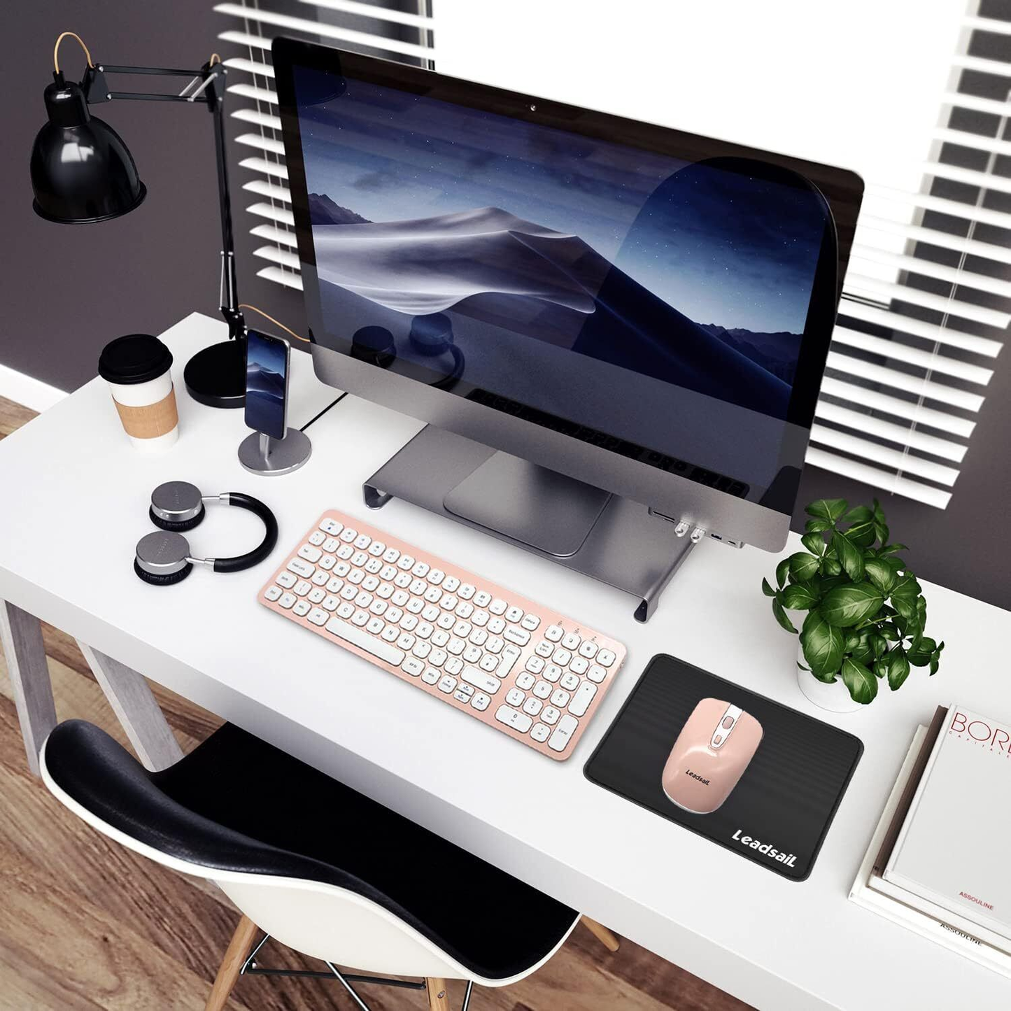 Leadsail Wireless Keyboard and Mouse Set, Wireless USB Mouse and Compact Compute