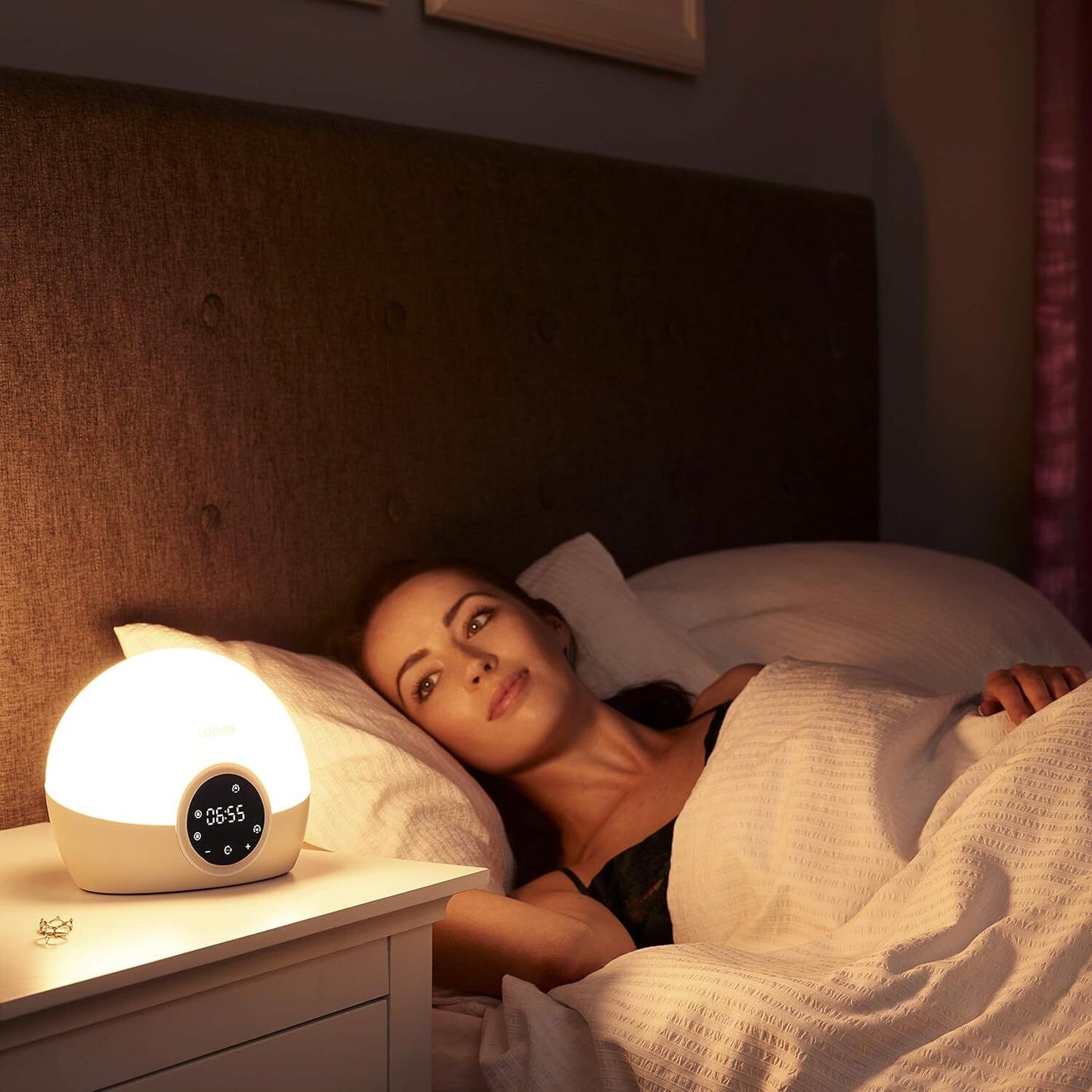 Lumie Bodyclock Spark 100 - Wake-up Light Alarm Clock with Sleep Sunset, white/o