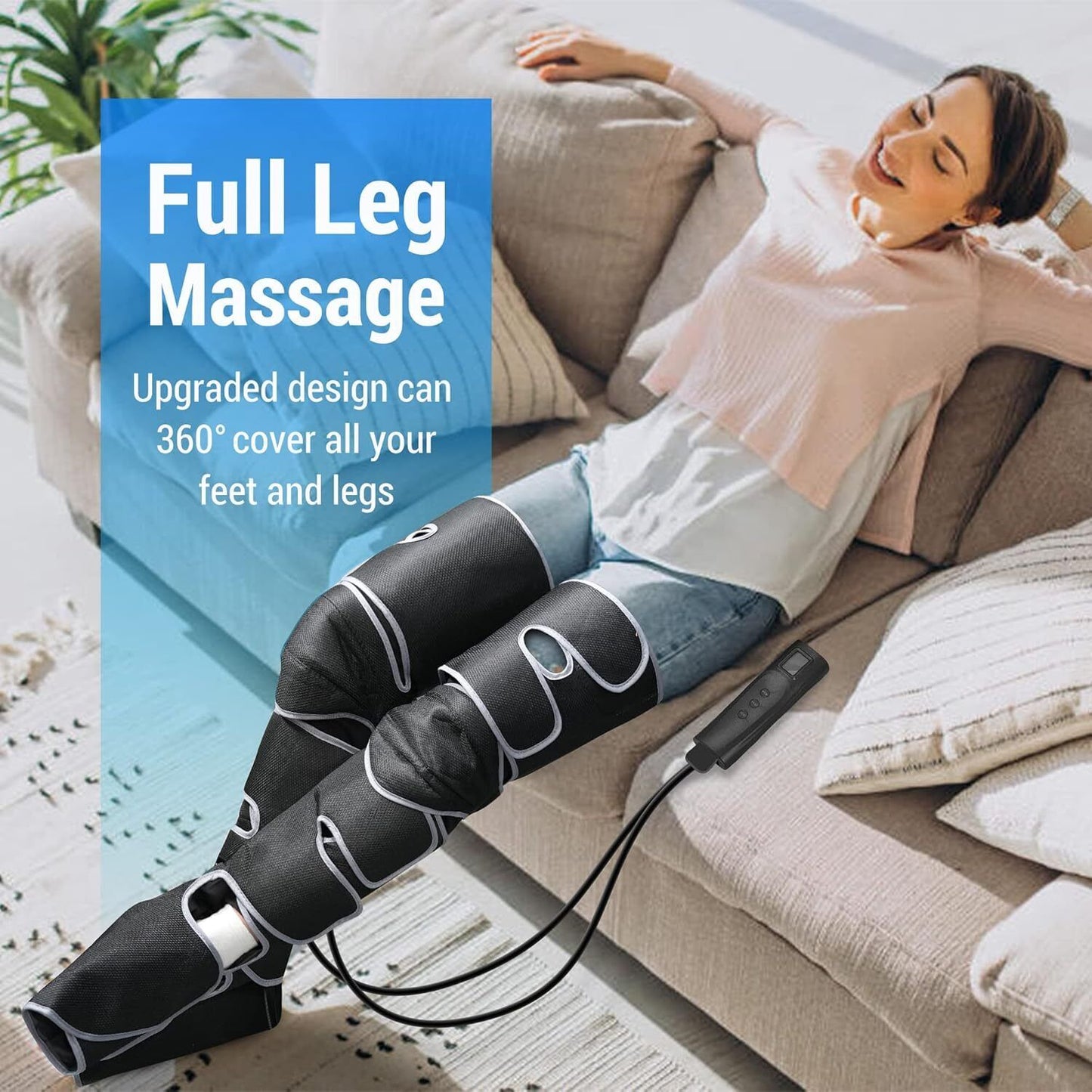 COMFIER Leg Massager Machine, Knee Massager with Heat,4D Kneading Calf Massager,