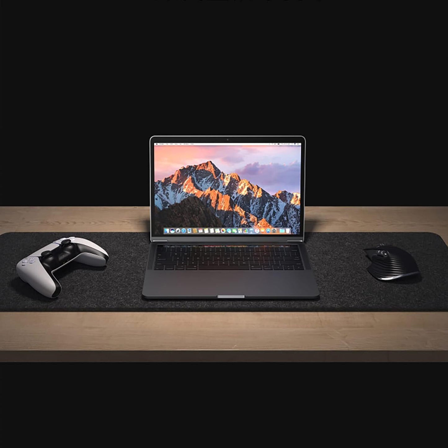 DawnTrees Desk Mat |100x40 cm Felt Desk Pad Protector | Keyboard Pad (Dark Grey)